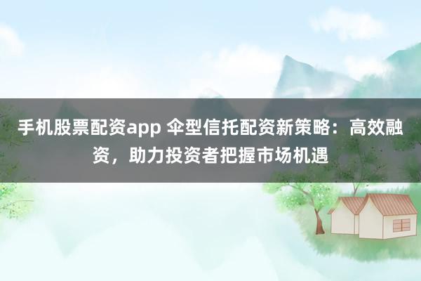 手机股票配资app 伞型信托配资新策略：高效融资，助力投资者把握市场机遇
