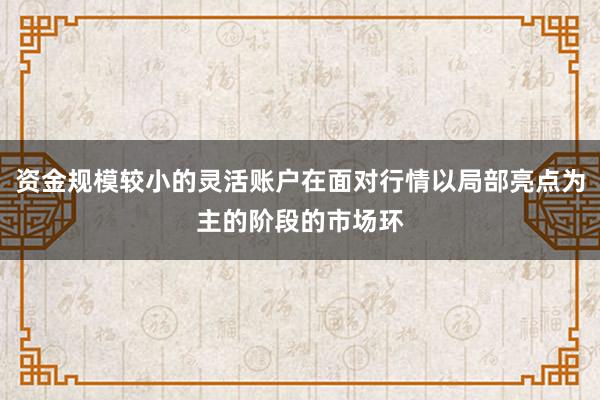 资金规模较小的灵活账户在面对行情以局部亮点为主的阶段的市场环