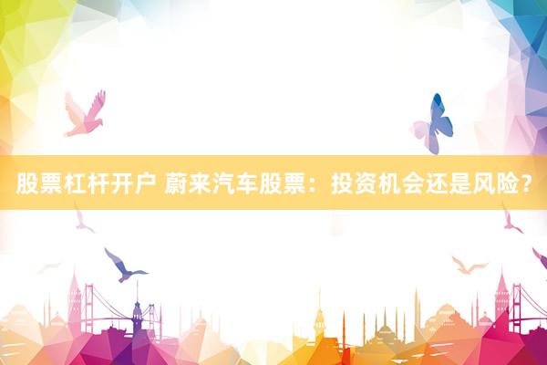股票杠杆开户 蔚来汽车股票：投资机会还是风险？