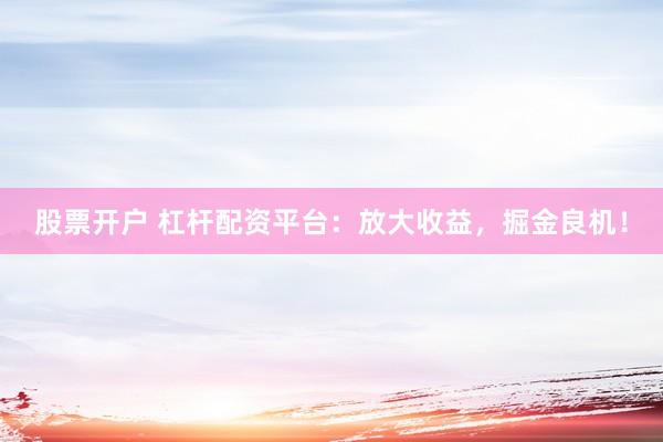 股票开户 杠杆配资平台:放大收益,掘金良机!